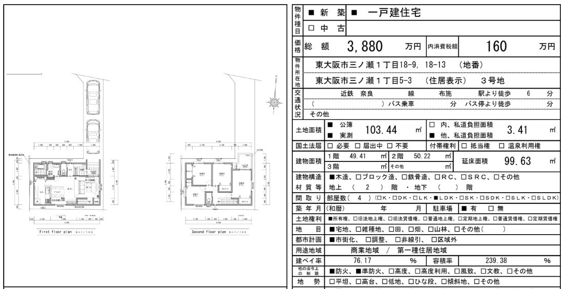 大阪市 株式会社ハウジングギャラリー 新築 新築一戸建て 非公開物件,三ノ瀬1丁目写真
