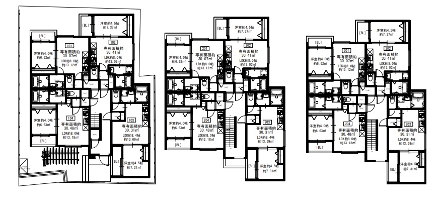 大阪市 株式会社ハウジングギャラリー 新築 新築アパート ,セレニティ生野区勝山北プラン図1